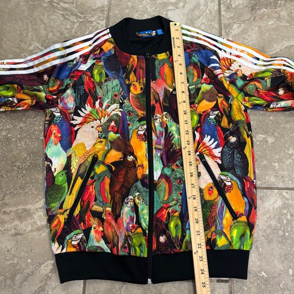 Adidas Originals x Farm Rio Tropical Bird Print Track Jacket Womens sz 12 - Picture 15 of 16